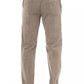 Beige Cotton Men Chino Trousers