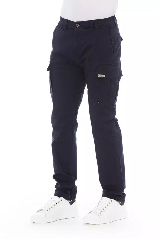 Blue Cotton Men's Cargo Pant