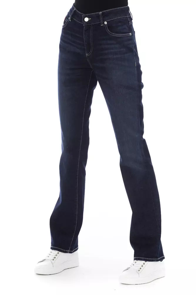 Blue Cotton Women Jeans