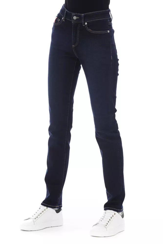 Blue Cotton Women Jeans