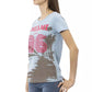 Light Blue Cotton Women T-Shirt