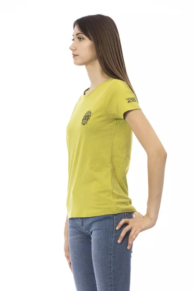 Green Cotton Women T-Shirt