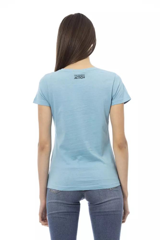 Light Blue Cotton Women Top