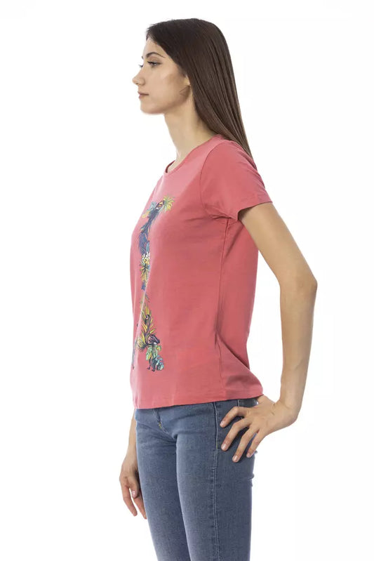 Fuchsia Cotton Women T-Shirt