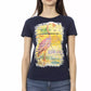 Blue Cotton Women T-Shirt