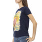 Blue Cotton Women T-Shirt