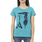 Light Blue Cotton Women T-Shirt