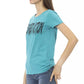 Light Blue Cotton Women T-Shirt