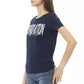 Blue Cotton Women T-Shirt