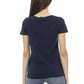 Blue Cotton Women T-Shirt