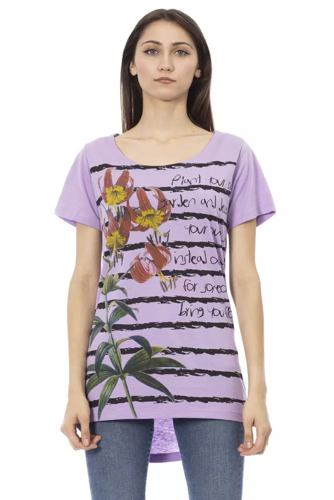 Purple Cotton Women T-Shirt