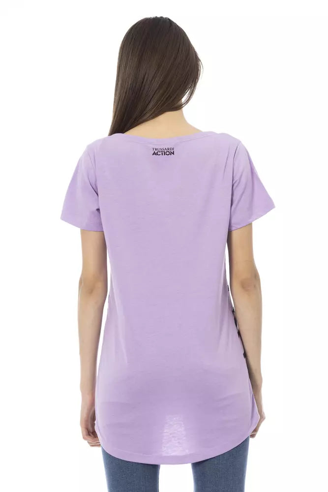 Purple Cotton Women T-Shirt