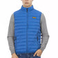 Blue Polyester Men's Sleeveless Jacket