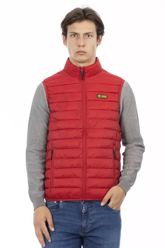 Red Polyester Men Jacket