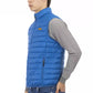 Blue Polyester Men's Sleeveless Jacket