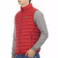 Red Polyester Men Sleeveless Jacket