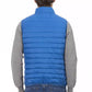 Blue Polyester Men's Sleeveless Jacket