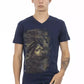 Blue Cotton Men T-Shirt