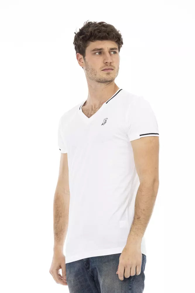 White Cotton Men T-Shirt