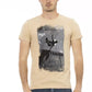 Beige Cotton Men T-Shirt