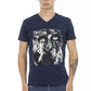 Blue Cotton Men T-Shirt