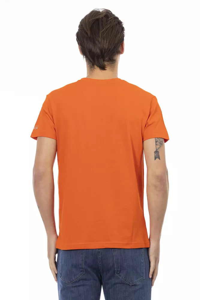 Orange Cotton Men T-Shirt