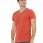 Orange Cotton Men T-Shirt