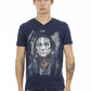 Blue Cotton Men T-Shirt