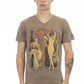 Brown Cotton Men T-Shirt