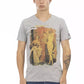 Gray Cotton Men T-Shirt