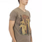 Brown Cotton Men T-Shirt