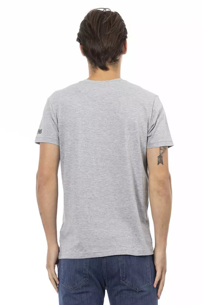 Gray Cotton Men T-Shirt