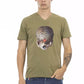 Green Cotton Men T-Shirt