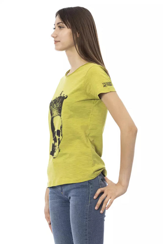 Green Cotton Women T-Shirt