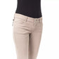 Beige Cotton Women Slim Pant