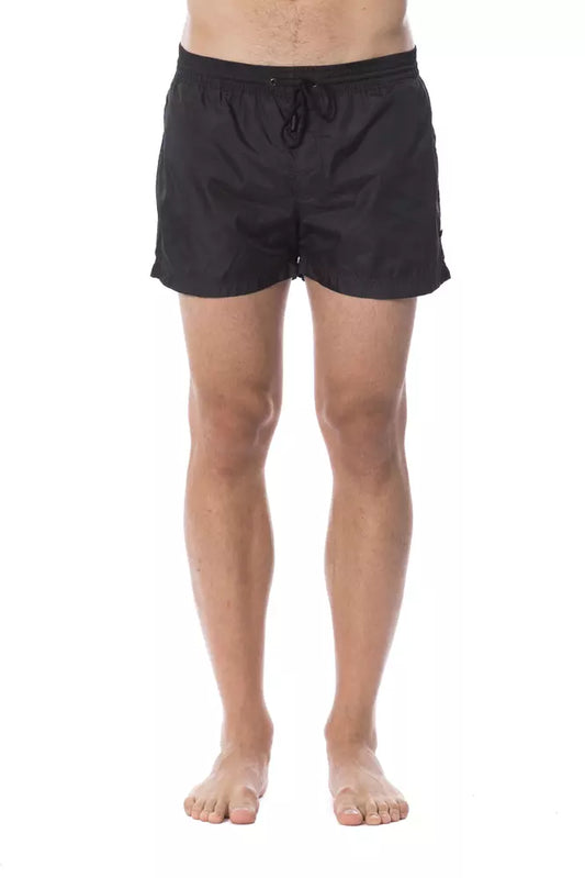 Black Polyester Men's Swimwear