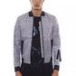 Gray Polyester Men's Bomber Jacket