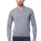 Gray Merino Wool Men Sweater