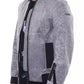 Gray Polyester Men Bomber Jacket