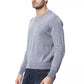 Gray Merino Wool Men Sweater