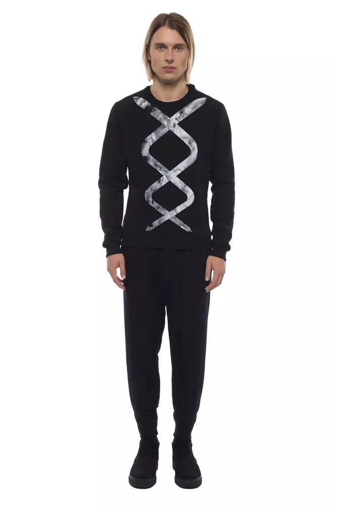 Black Cotton Men Sweater