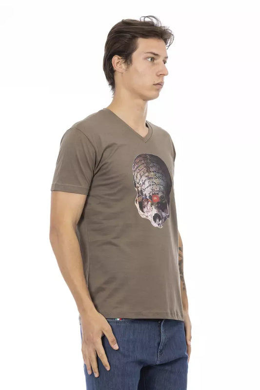 Brown Cotton Men T-Shirt