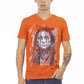 Orange Cotton Men T-Shirt