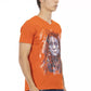 Orange Cotton Men T-Shirt