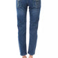 Light Blue Cotton Women Capri Jean