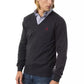 Gray Merino Wool Men Sweater