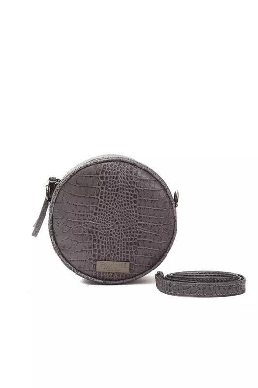 Gray Leather Women Crossbody