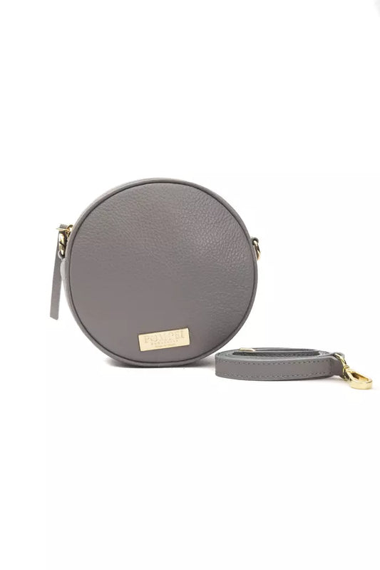 Gray Leather Women Crossbody