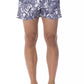 Light Blue Polyester Men Swimwear