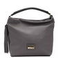 Gray Leather Women Shoulder Bag